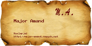 Major Amand névjegykártya