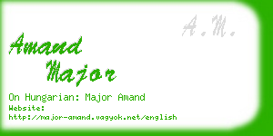 amand major business card